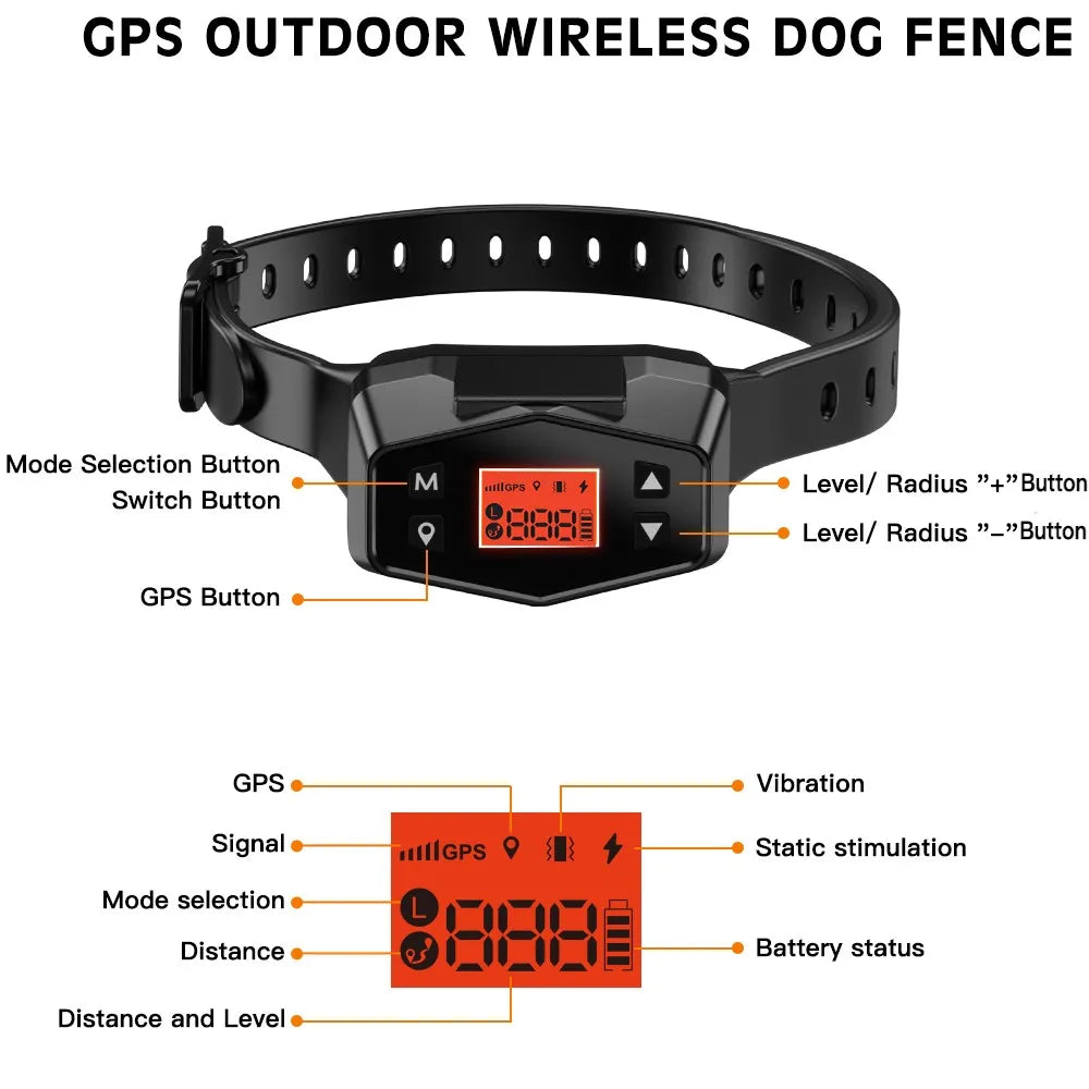Revolutionary Wireless GPS Pet Fence & Training Collar - Waterproof Safety Solution for Dogs
