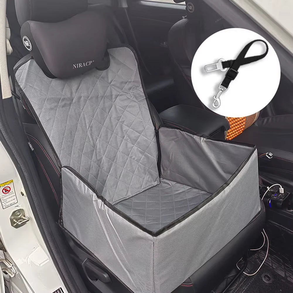 Ultimate Comfort Dog Front Seat Cover - Waterproof and Removable Car Cushion for Safe Travel with Your Small Dog