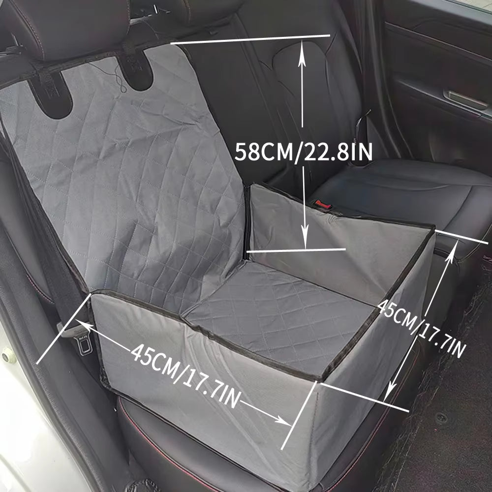 Ultimate Comfort Dog Front Seat Cover - Waterproof and Removable Car Cushion for Safe Travel with Your Small Dog