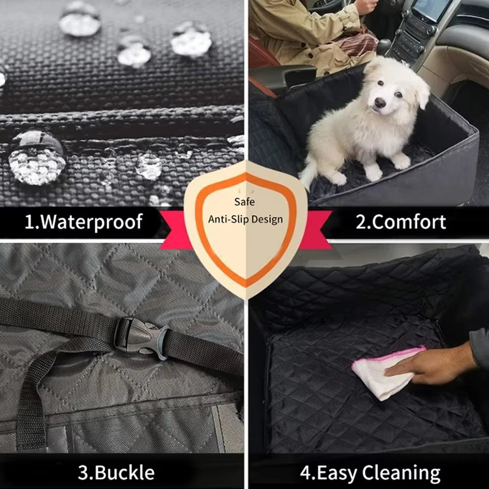 Ultimate Comfort Dog Front Seat Cover - Waterproof and Removable Car Cushion for Safe Travel with Your Small Dog