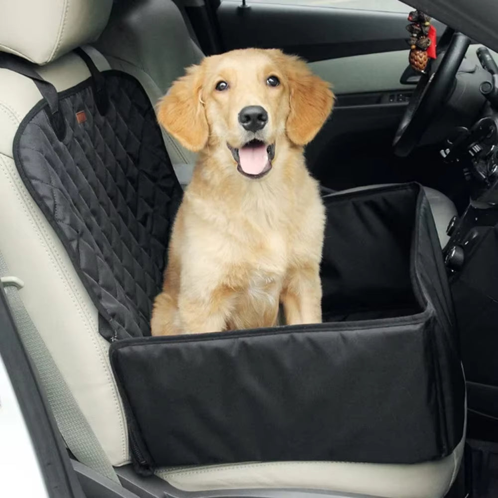 Ultimate Comfort Dog Front Seat Cover - Waterproof and Removable Car Cushion for Safe Travel with Your Small Dog