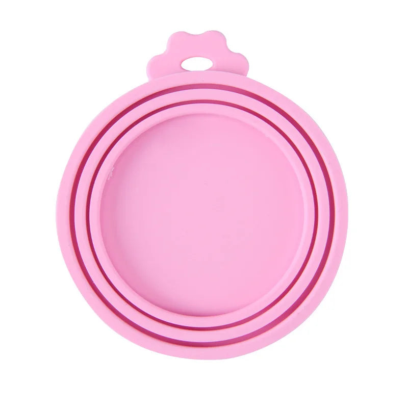 A Set Reusable Pet Food Can Cover and Spoon Portable Dogs Cat Storage Tin Cap Lid Seal Cover Health Pet Supplies Pet Lids Can