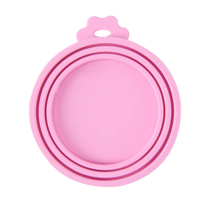 A Set Reusable Pet Food Can Cover and Spoon Portable Dogs Cat Storage Tin Cap Lid Seal Cover Health Pet Supplies Pet Lids Can