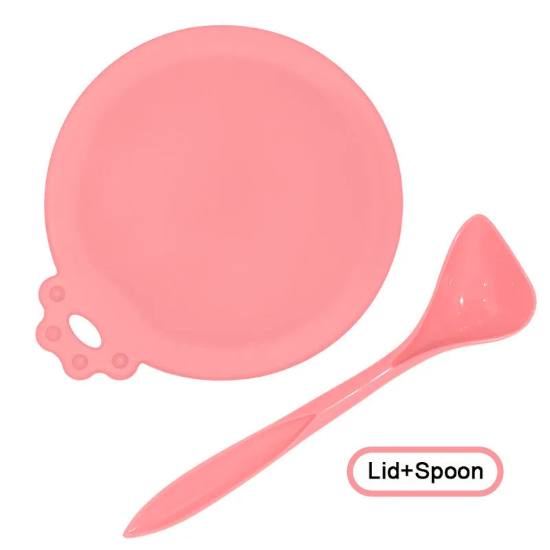 A Set Reusable Pet Food Can Cover and Spoon Portable Dogs Cat Storage Tin Cap Lid Seal Cover Health Pet Supplies Pet Lids Can