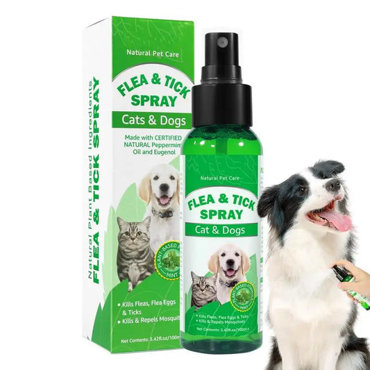 100Ml Natural Care Flea and Tick Spray for Dogs and Cats Flea Spray for Indoor Outdoor Dogs and Cats Flea Spray Pet Protect