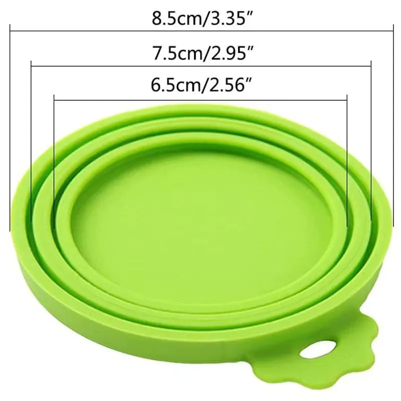 A Set Reusable Pet Food Can Cover and Spoon Portable Dogs Cat Storage Tin Cap Lid Seal Cover Health Pet Supplies Pet Lids Can