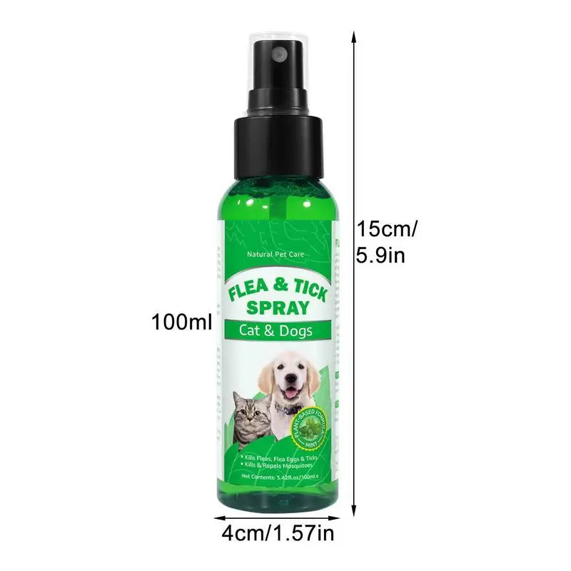 100Ml Natural Care Flea and Tick Spray for Dogs and Cats Flea Spray for Indoor Outdoor Dogs and Cats Flea Spray Pet Protect