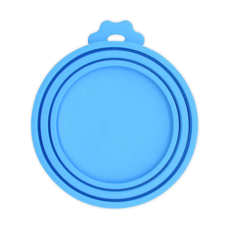 A Set Reusable Pet Food Can Cover and Spoon Portable Dogs Cat Storage Tin Cap Lid Seal Cover Health Pet Supplies Pet Lids Can