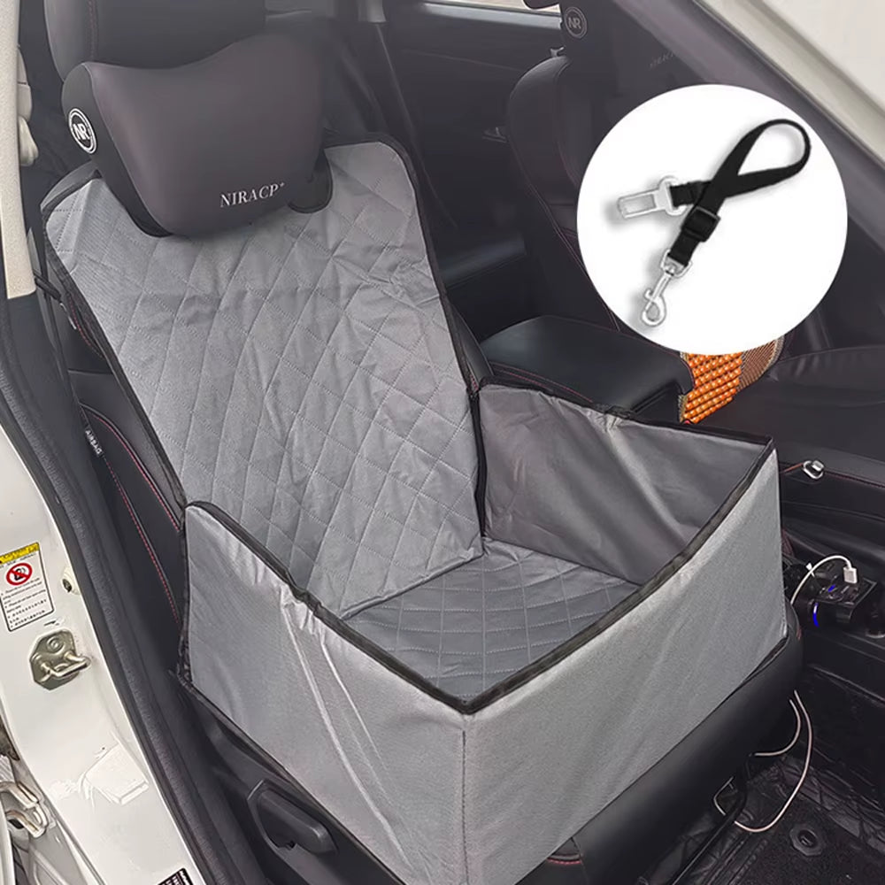 Ultimate Comfort Dog Front Seat Cover - Waterproof and Removable Car Cushion for Safe Travel with Your Small Dog