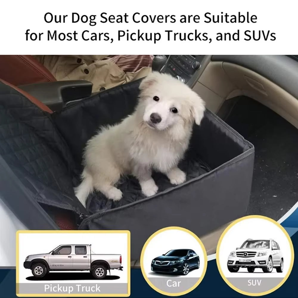 Ultimate Comfort Dog Front Seat Cover - Waterproof and Removable Car Cushion for Safe Travel with Your Small Dog